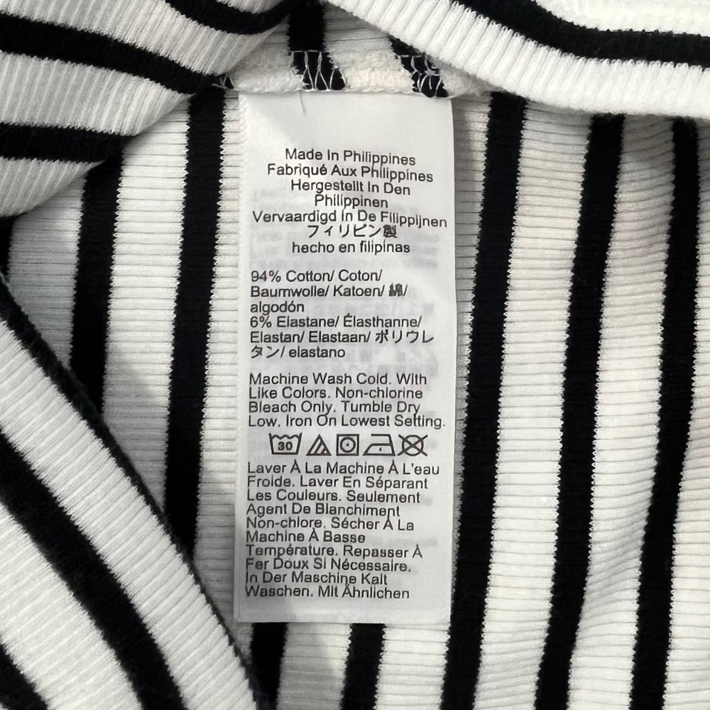 J.Crew Tank Top Womens S White Black NWT Striped Ribbed Crew Neck CH264 - Picture 6 of 7